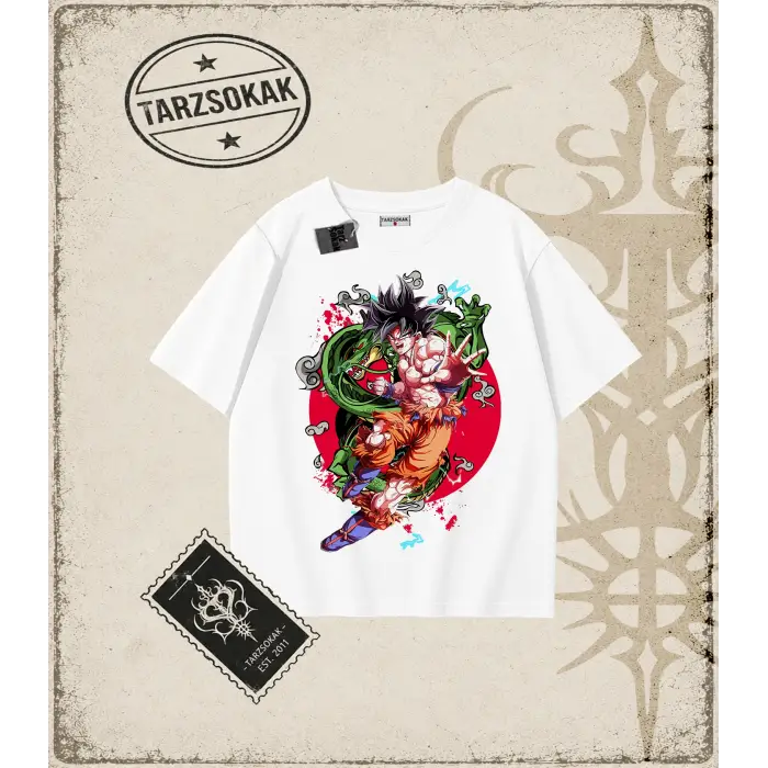 Dragon Ball Anime Baskılı Oversize Unisex Tişört