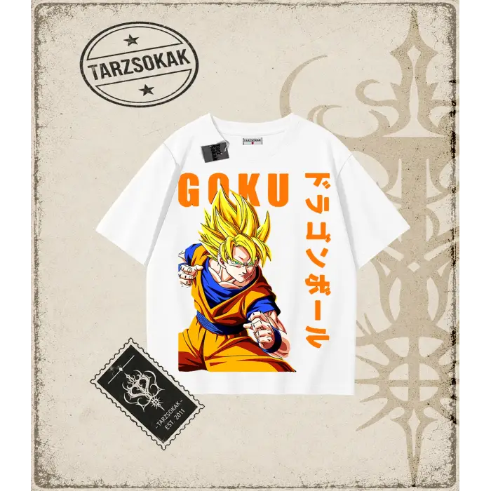 Dragon Ball Anime Baskılı Oversize Unisex Tişört