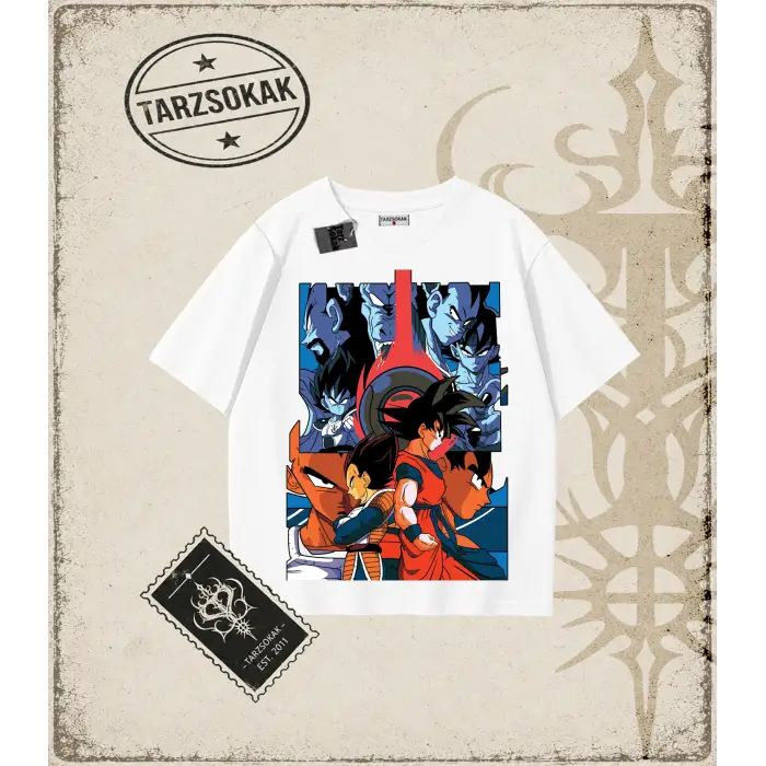 Dragon Ball Anime Baskılı Oversize Unisex Tişört