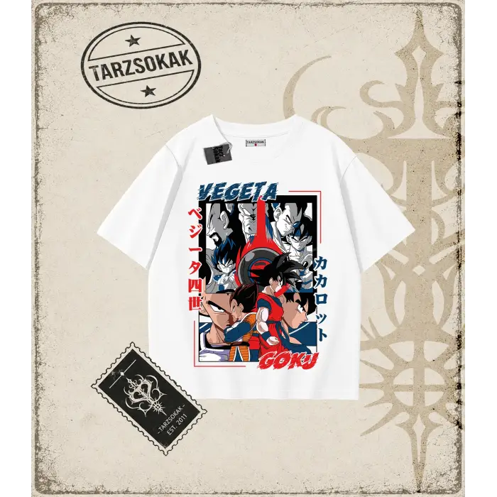 Dragon Ball Anime Baskılı Oversize Unisex Tişört