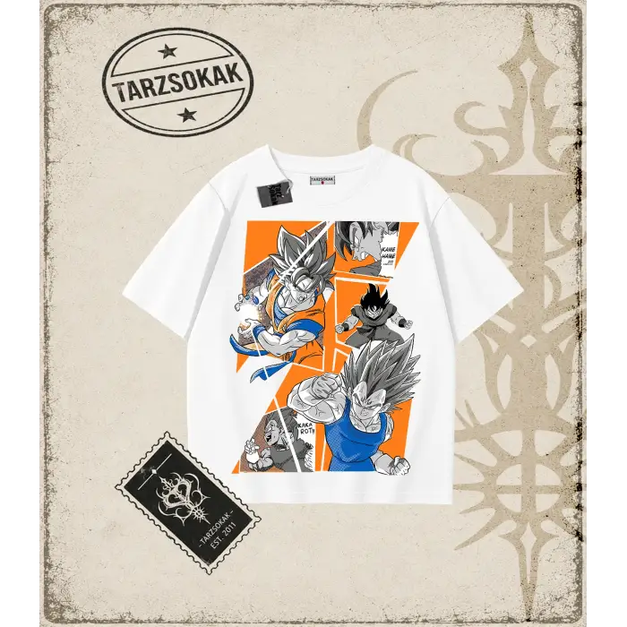 Dragon Ball Anime Baskılı Oversize Unisex Tişört