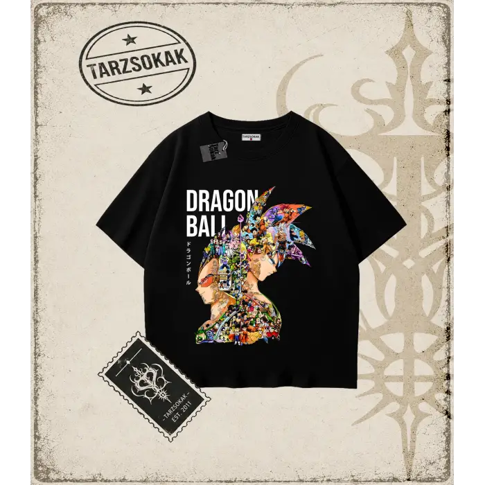 Dragon Ball Anime Baskılı Oversize Unisex Tişört