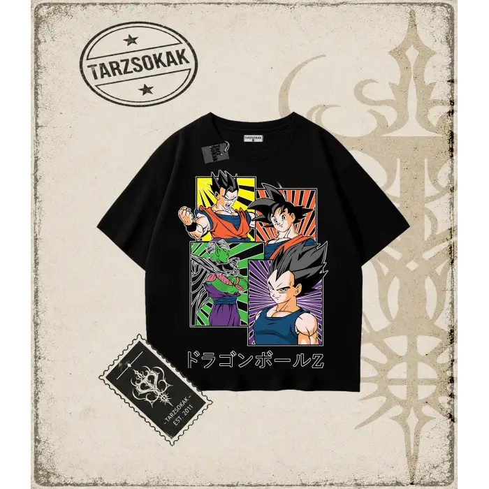 Dragon Ball Anime Baskılı Oversize Unisex Tişört
