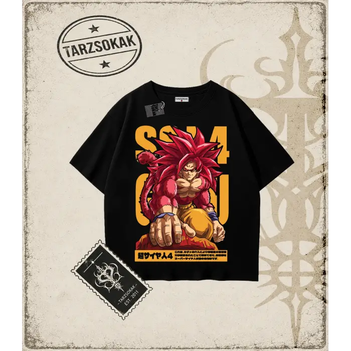 Dragon Ball Anime Baskılı Oversize Unisex Tişört