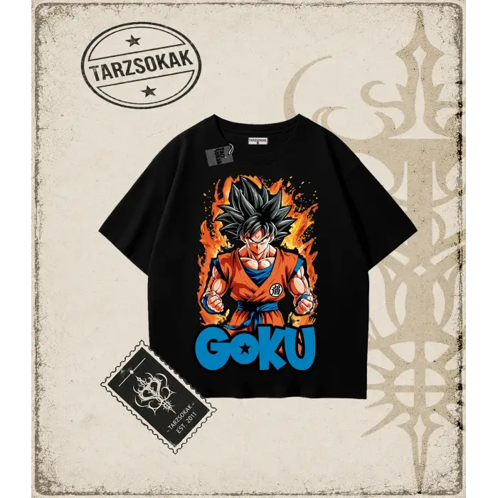 Dragon Ball Anime Baskılı Oversize Unisex Tişört