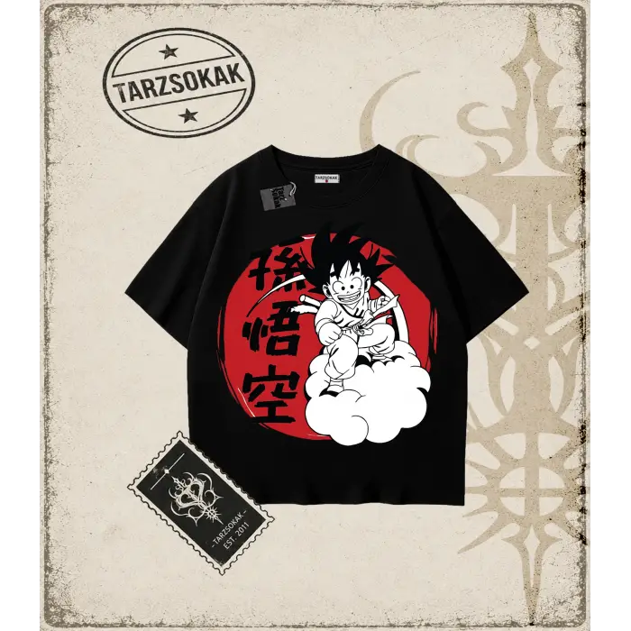 Dragon Ball Anime Baskılı Oversize Unisex Tişört