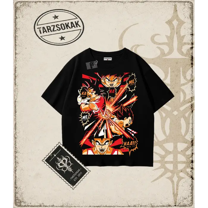 Dragon Ball Anime Baskılı Oversize Unisex Tişört
