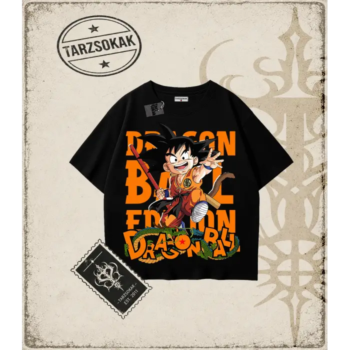 Dragon Ball Anime Baskılı Oversize Unisex Tişört