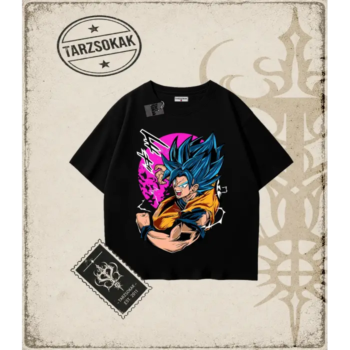 Dragon Ball Anime Baskılı Oversize Unisex Tişört