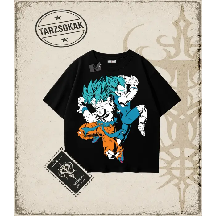 Dragon Ball Anime Baskılı Oversize Unisex Tişört