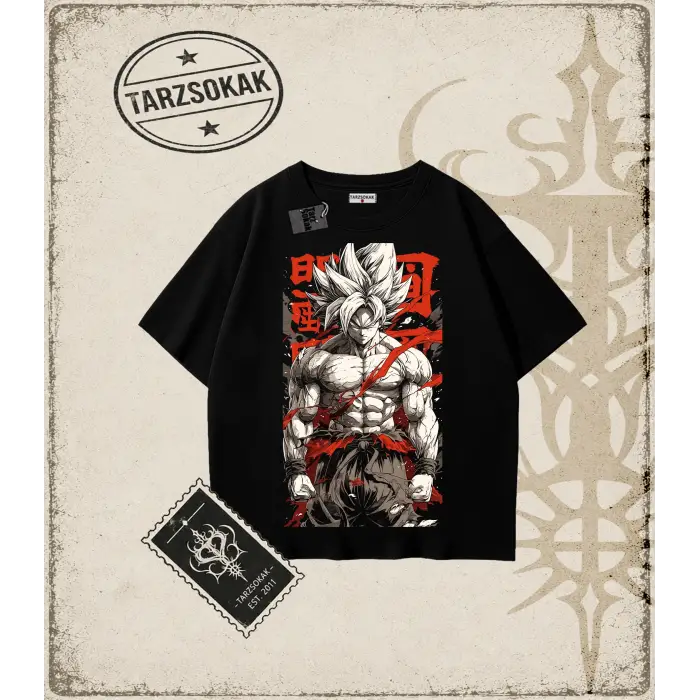 Dragon Ball Anime Baskılı Oversize Unisex Tişört
