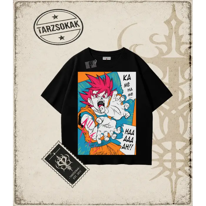 Dragon Ball Anime Baskılı Oversize Unisex Tişört