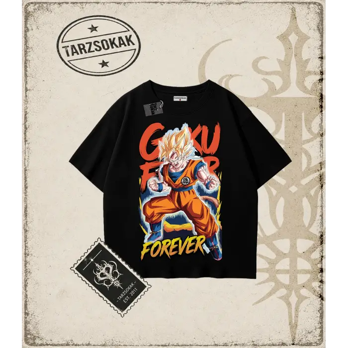Dragon Ball Anime Baskılı Oversize Unisex Tişört