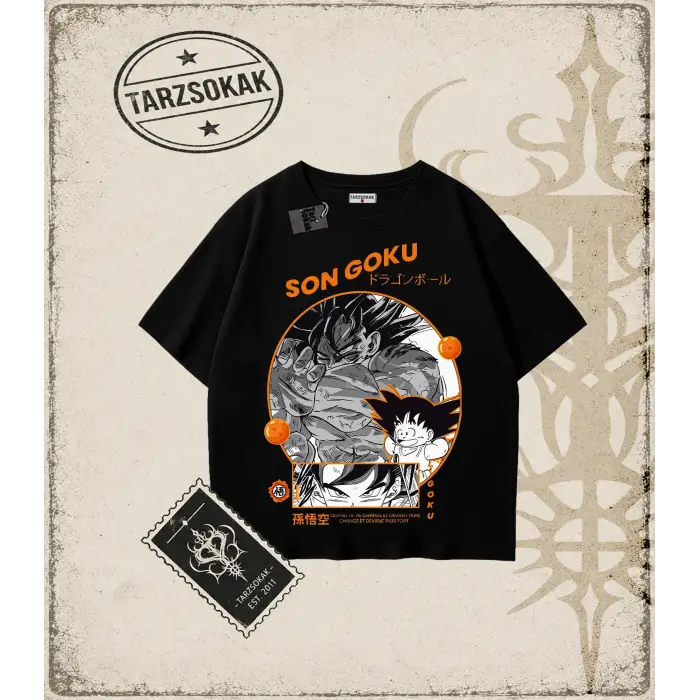 Dragon Ball Anime Baskılı Oversize Unisex Tişört