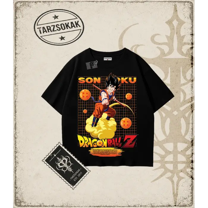 Dragon Ball Anime Baskılı Oversize Unisex Tişört