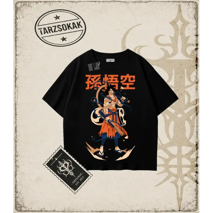Dragon Ball Anime Baskılı Oversize Unisex Tişört