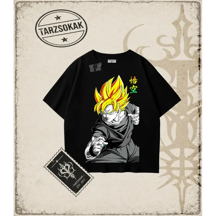 Dragon Ball Anime Baskılı Oversize Unisex Tişört