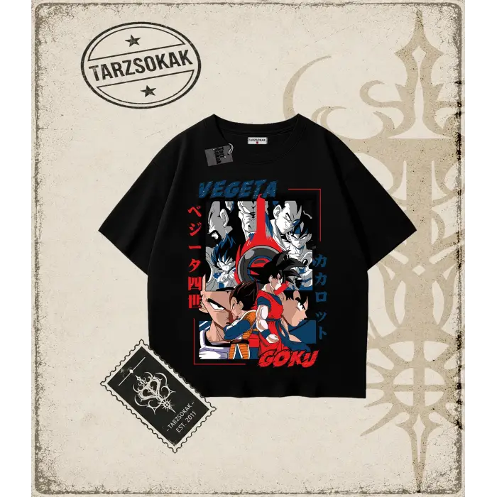 Dragon Ball Anime Baskılı Oversize Unisex Tişört