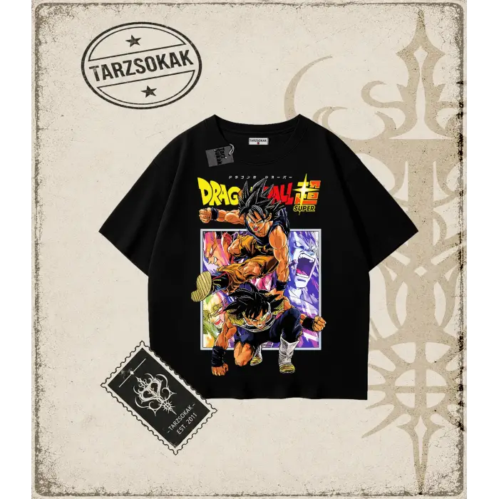 Dragon Ball Anime Baskılı Oversize Unisex Tişört
