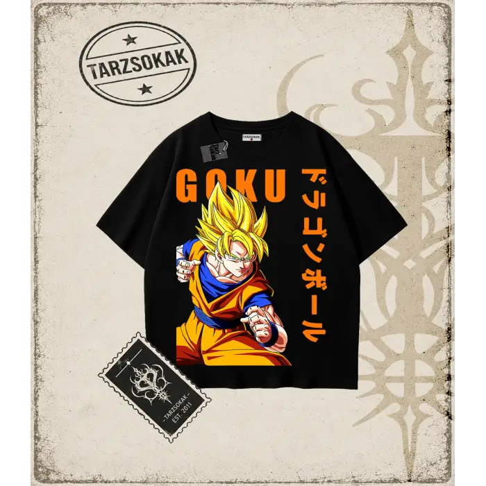 Dragon Ball Anime Baskılı Oversize Unisex Tişört