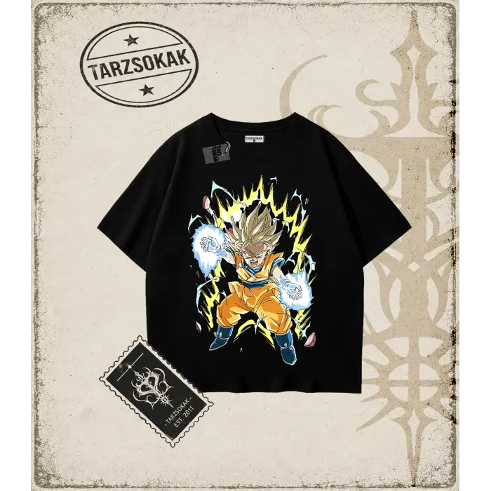 Dragon Ball Anime Baskılı Oversize Unisex Tişört