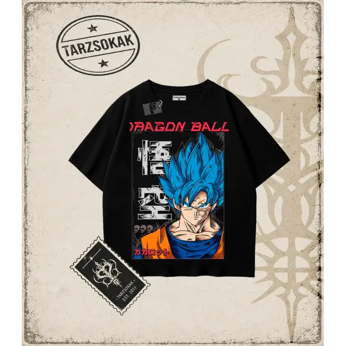 Dragon Ball Anime Baskılı Oversize Unisex Tişört