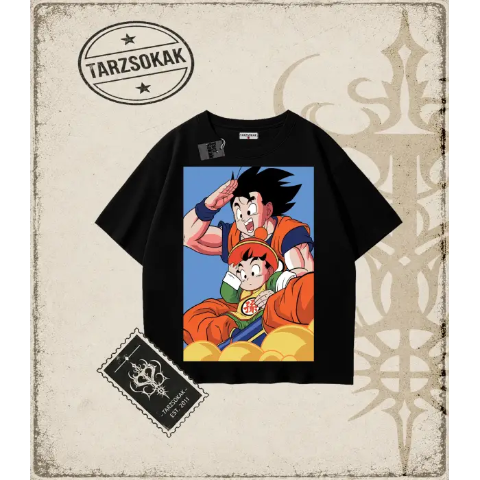 Dragon Ball Anime Baskılı Oversize Unisex Tişört