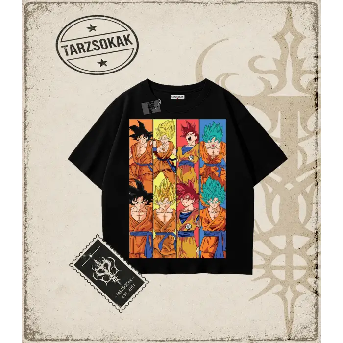 Dragon Ball Anime Baskılı Oversize Unisex Tişört