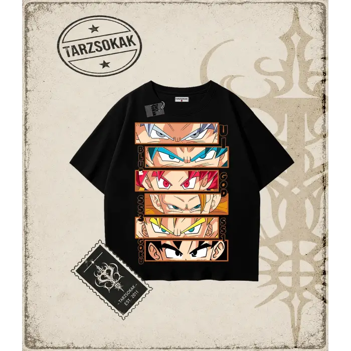 Dragon Ball Anime Baskılı Oversize Unisex Tişört