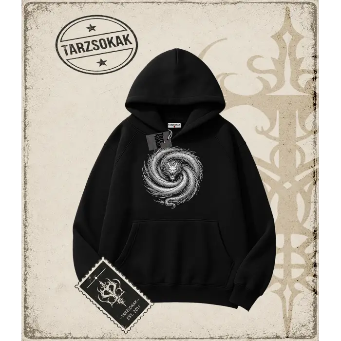 Dragon Oversize Unisex Kapşonlu Sweatshirt