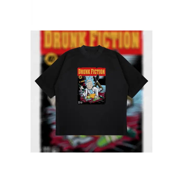 Drunk Fiction Oversize Unisex Pamuklu Nefes Alan Kalın Kumaşlı