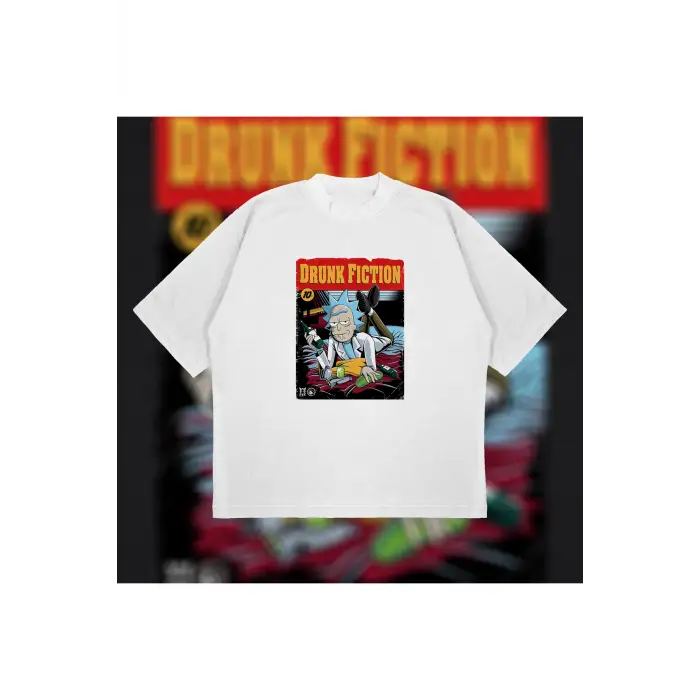 Drunk Fiction Oversize Unisex Pamuklu Nefes Alan Kalın Kumaşlı
