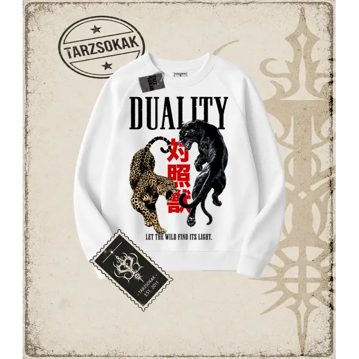 DUALITY Oversize Unisex Bisiklet Yaka Sweatshirt