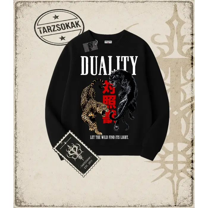 DUALITY Oversize Unisex Bisiklet Yaka Sweatshirt