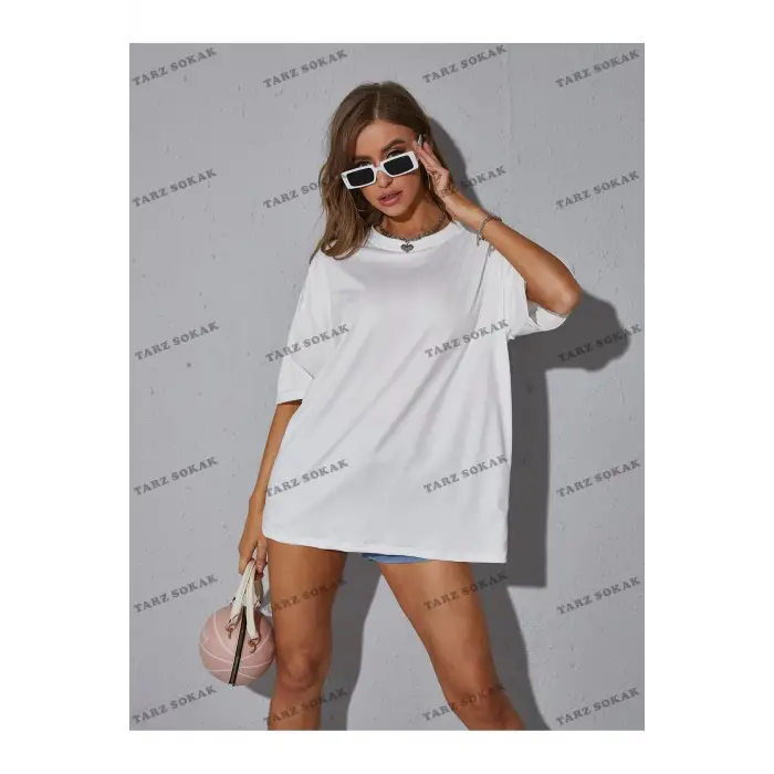 DÜZ  2 BASKISIZ Baskılı Oversize Kalıp Unisex T-shirt