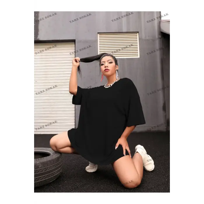DÜZ  3 BASKISIZ Baskılı Oversize Kalıp Unisex T-shirt