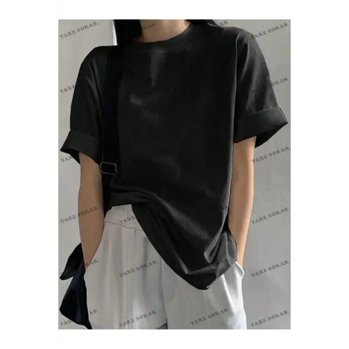 DÜZ  8 BASKISIZ Baskılı Oversize Kalıp Unisex T-shirt