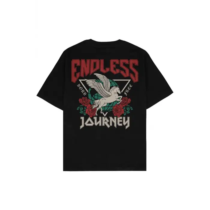 Endless Siyah Oversize Unisex T-shirt
