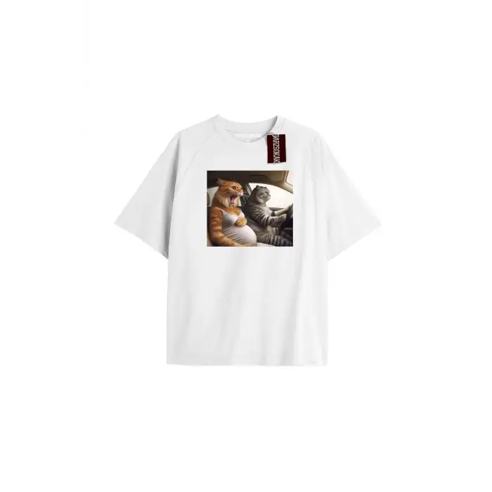 Energetic Baskılı Oversize Kalıp Unisex T-shirt