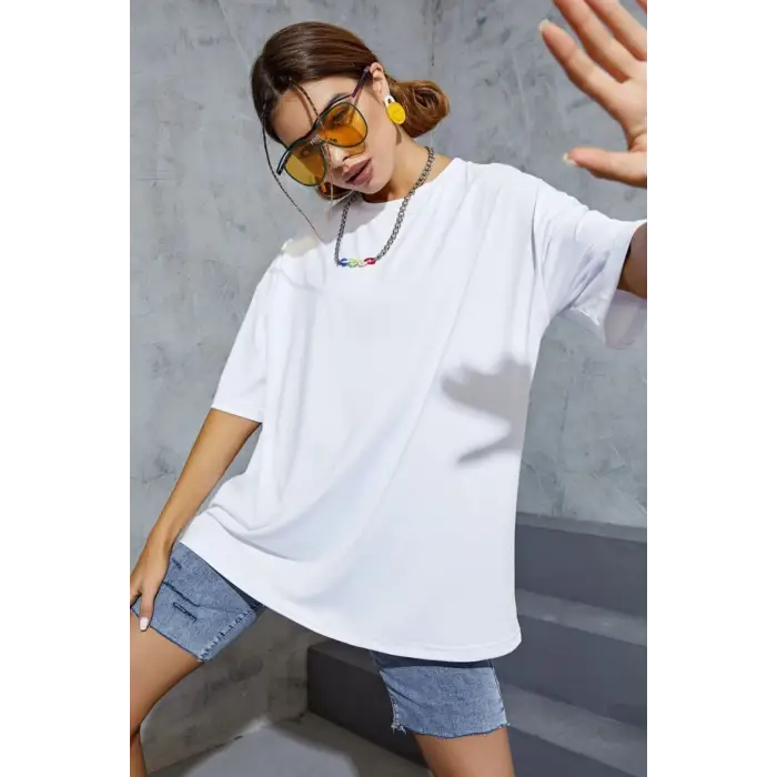 Erkek Bisiklet Yaka Oversize Kısa Kollu