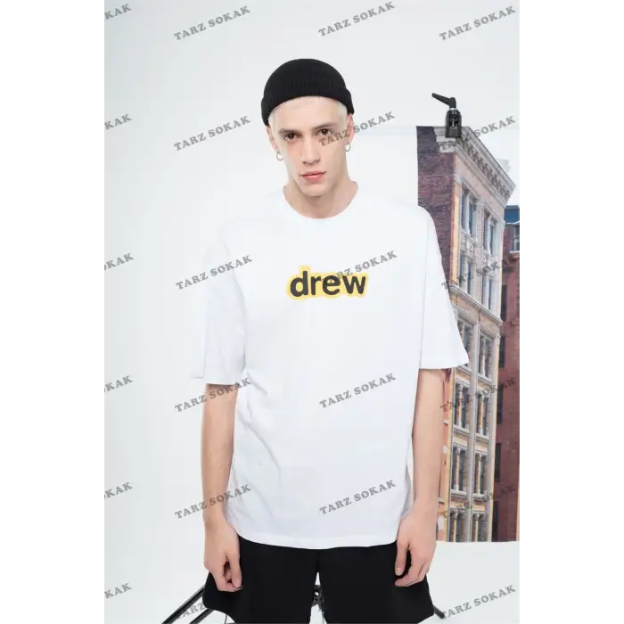 Erkek Drew Yazı Tshirt