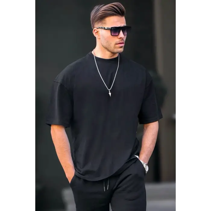 Erkek Oversize Basic Pamuklu Kısa Kollu