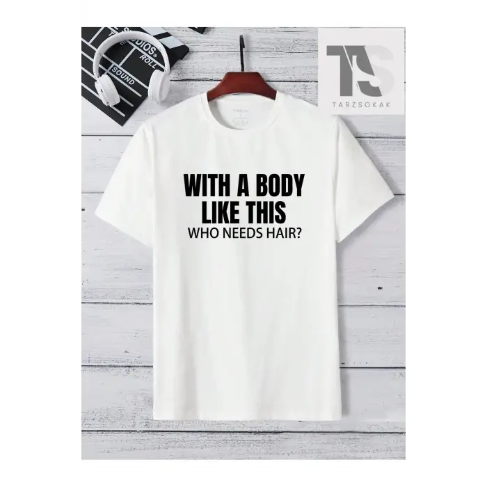 Erkek Slogan Baskılı T-shirt