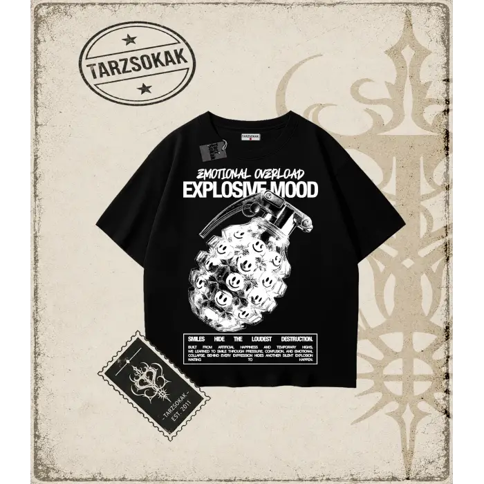 EXPLOTION MOOD Oversize Unisex Tişört