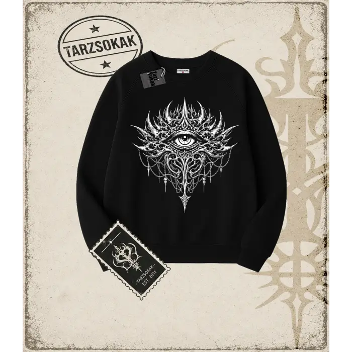 EYE Oversize Unisex Bisiklet Yaka Sweatshirt