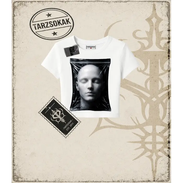 FACE HALFTONE Kadın Baby Tee