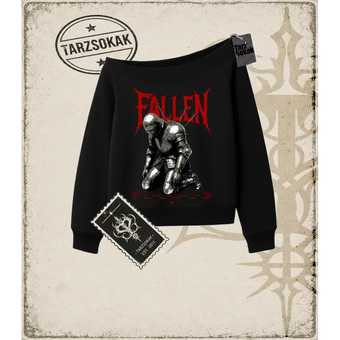 FALLEN Kadın Kayık Yaka Sweatshirt
