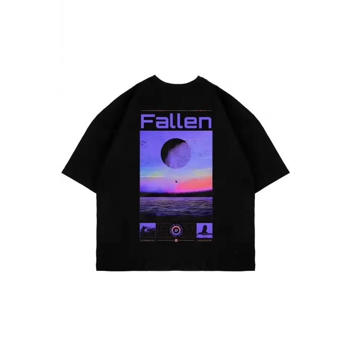 Fallen Sırt Baskılı Oversize Unisex Siyah