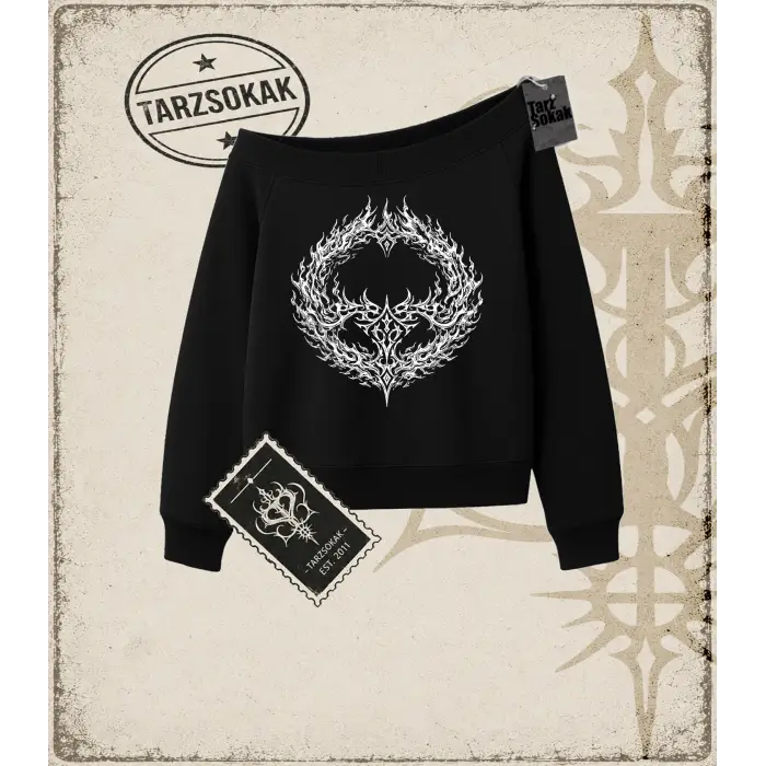 FIRE Kadın Kayık Yaka Sweatshirt