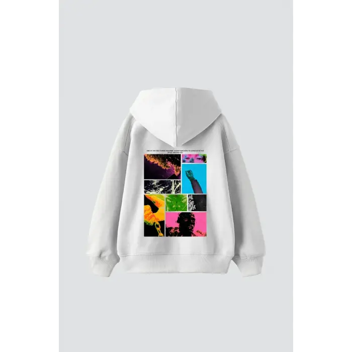 Fırst Space Baskılı Oversize Unisex Beyaz